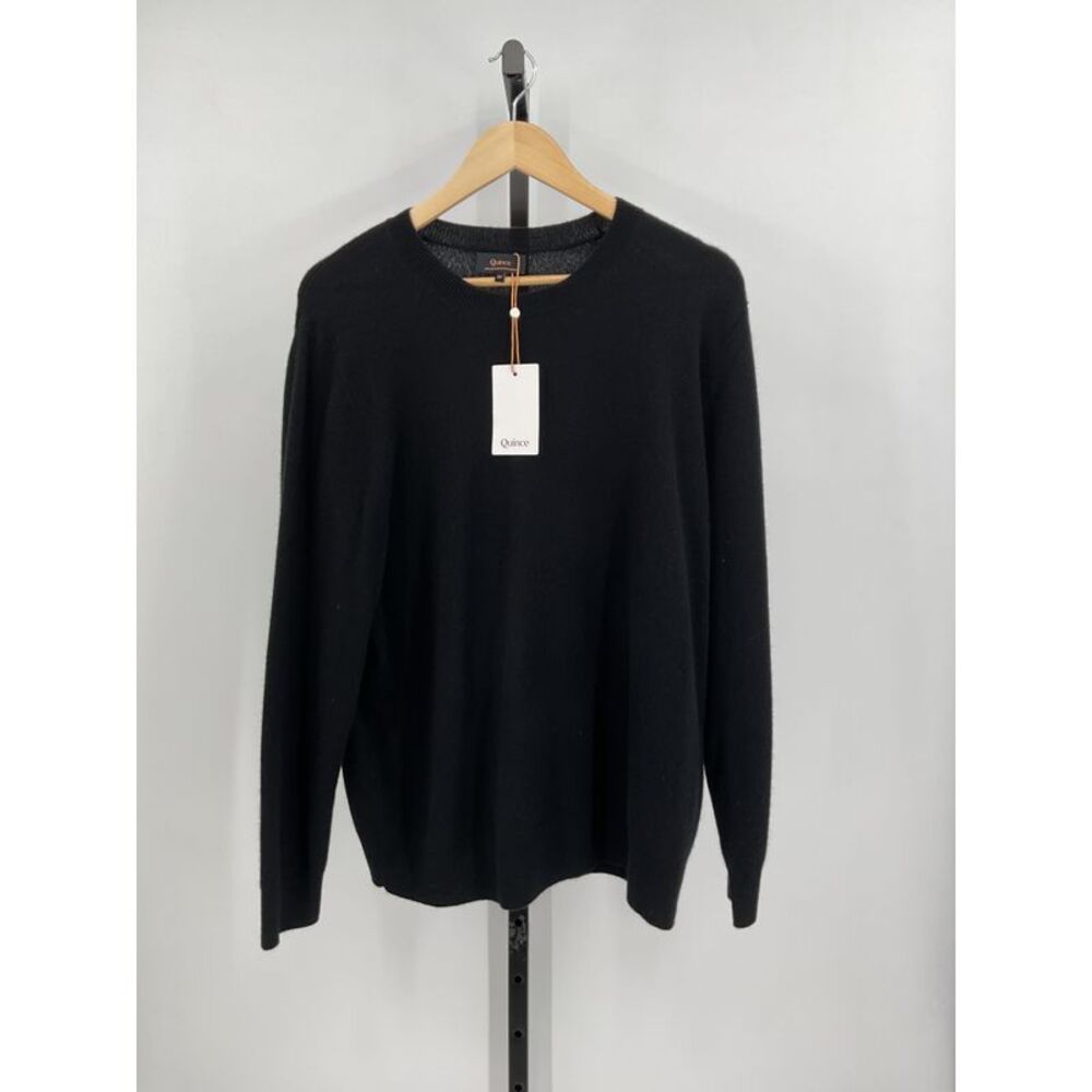 Quince Women's Extended Sizes Mongolian Cashmere Crewneck Sweater Black 2X